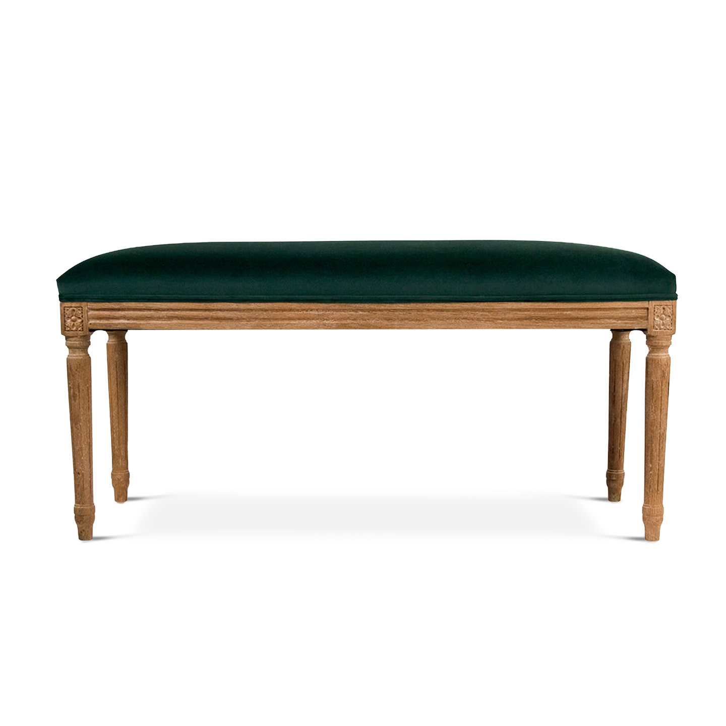 Emily Green Velvet Bench side