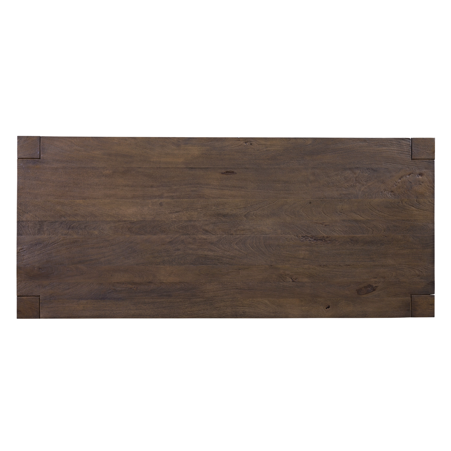 Evan Rectangular Dining Table top down dark wood