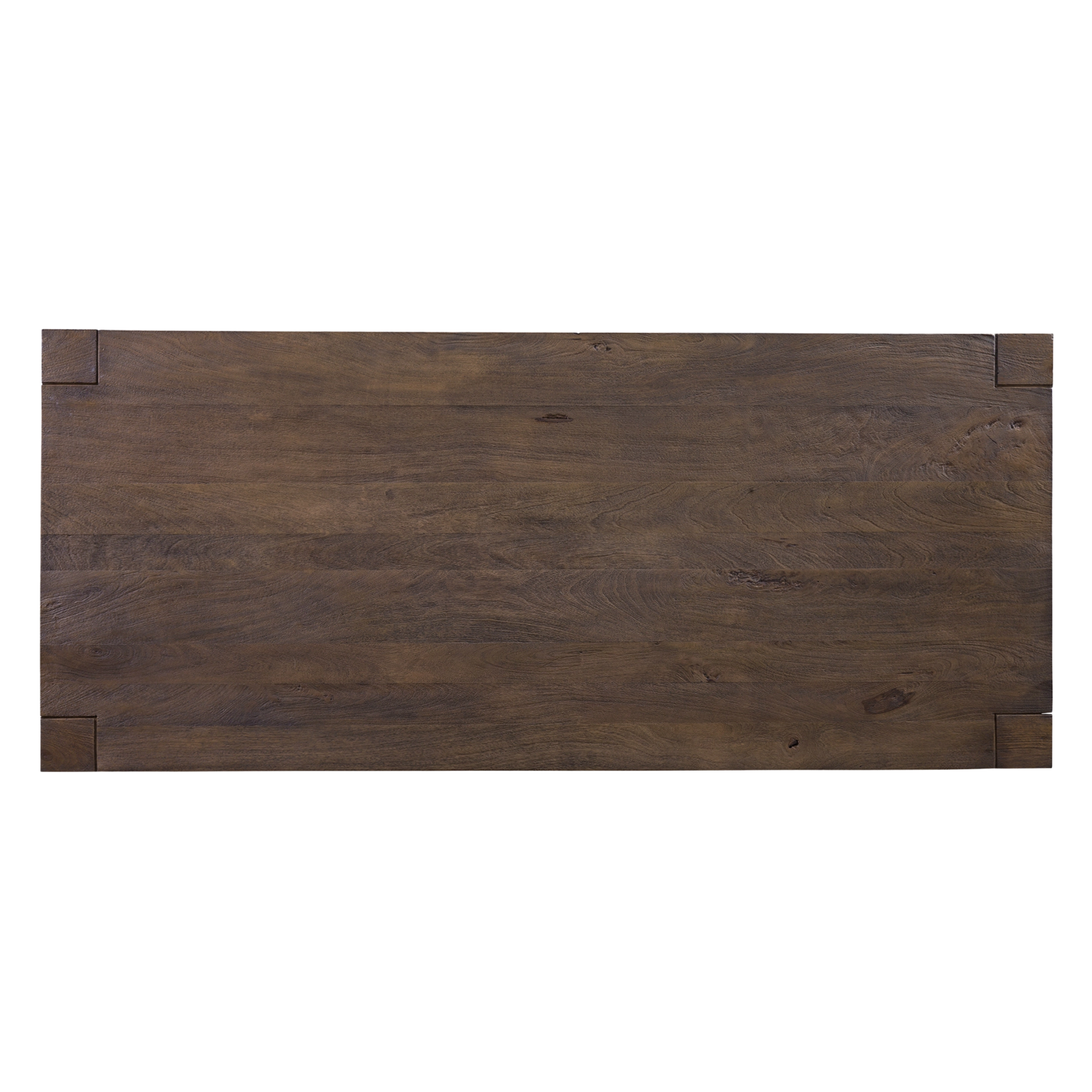 Evan Rectangular Dining Table top down dark wood