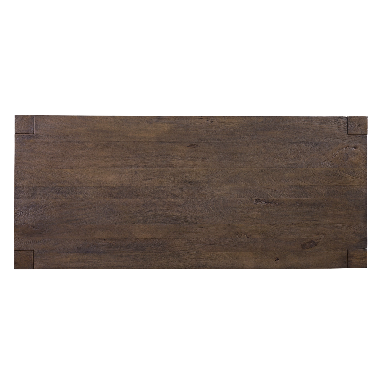 Evan Rectangular Dining Table top down dark wood