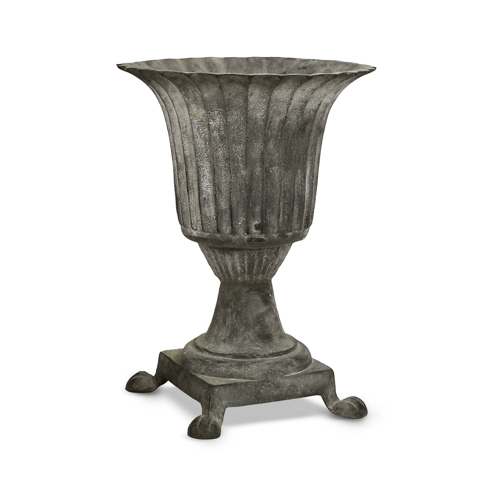 Footed Iron Urn Side