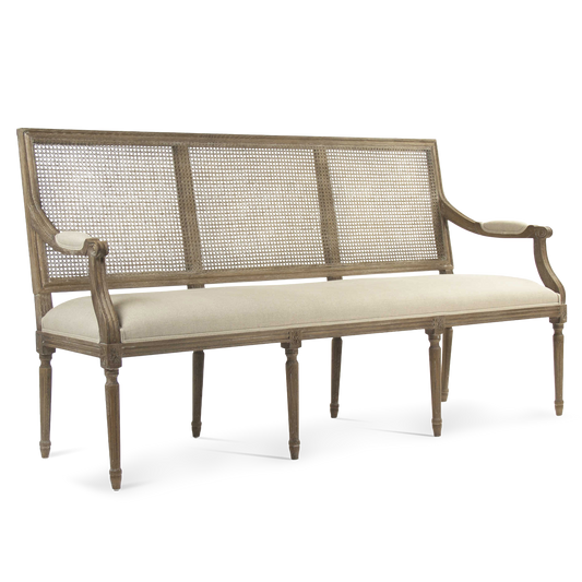 Frederick Cane Back Bench limed wood