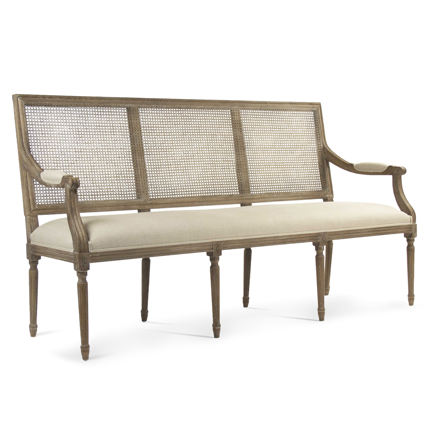Frederick Cane Back Bench limed wood