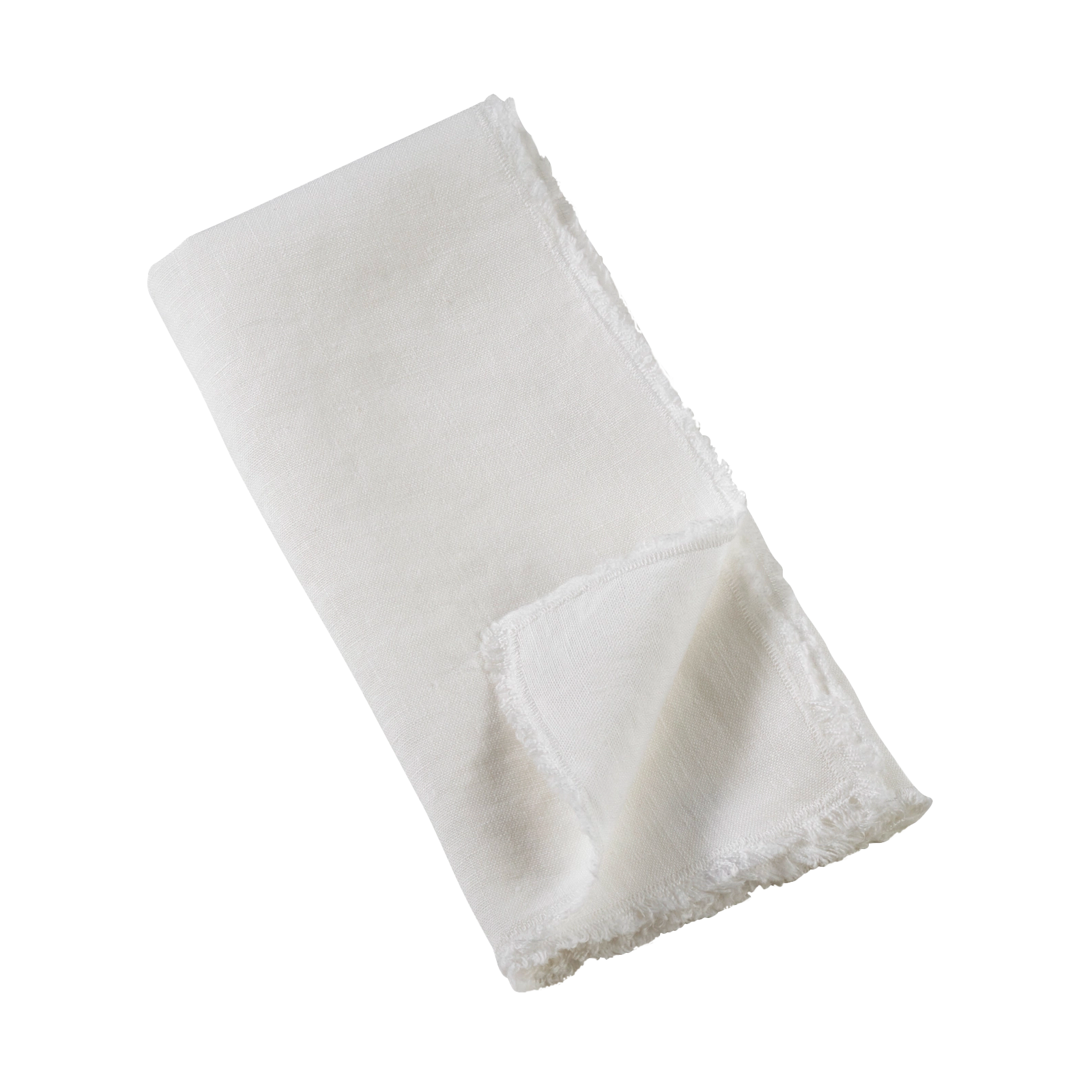 Fringed Stonewashed Napkin Set - Ivory