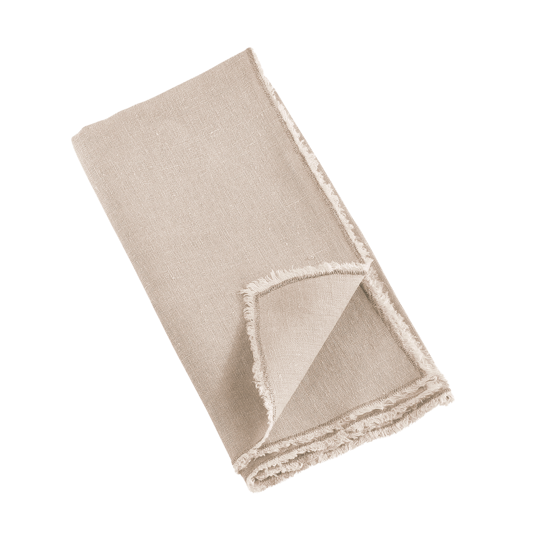 Fringed Stonewashed Napkin Set - Natural