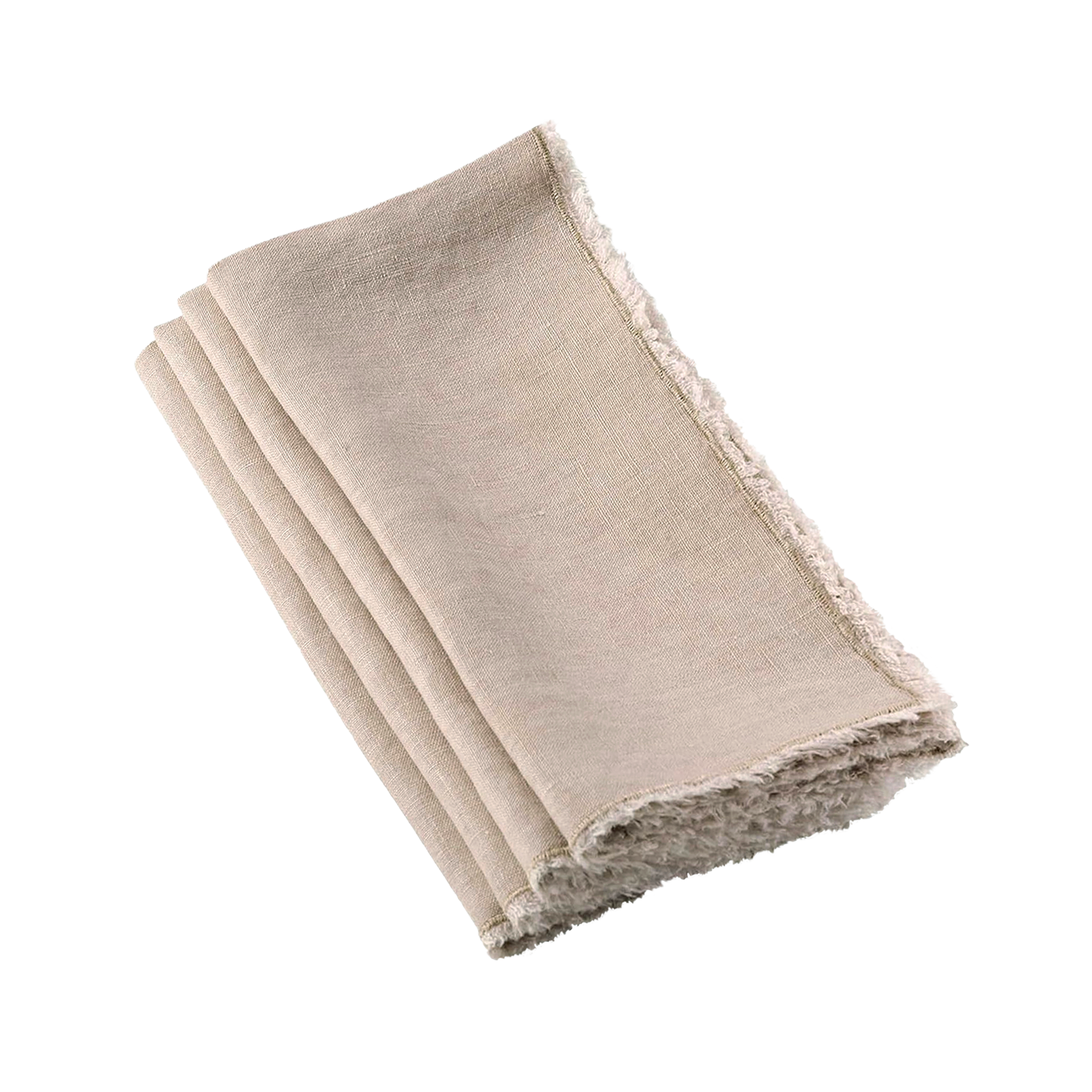 Fringed Stonewashed Napkin Set - Natural