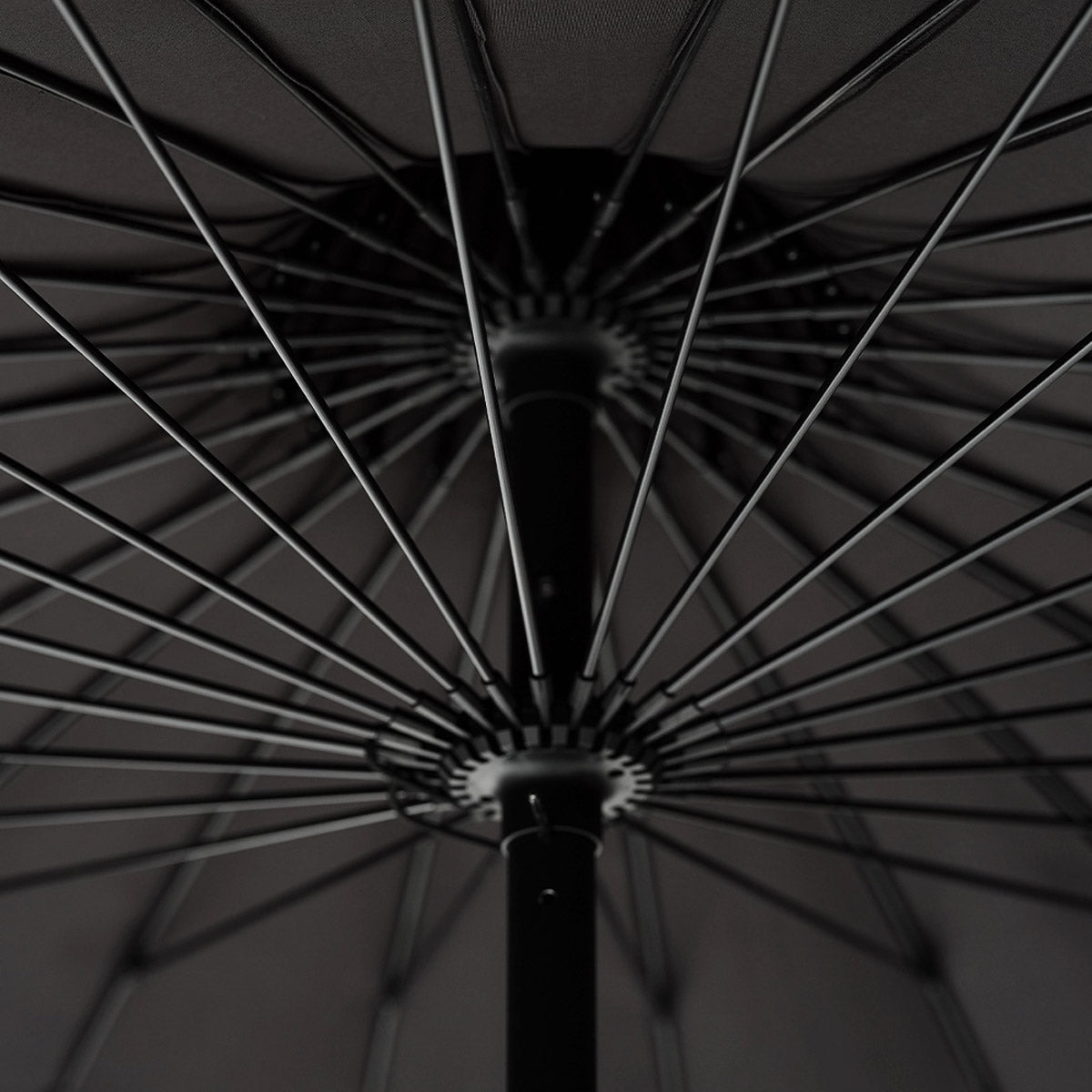 Garden Umbrella Black inside