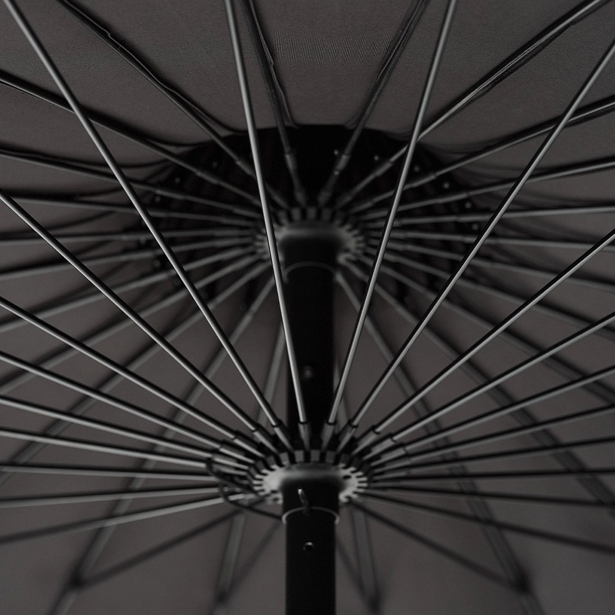 Garden Umbrella with Fringe - Black interior