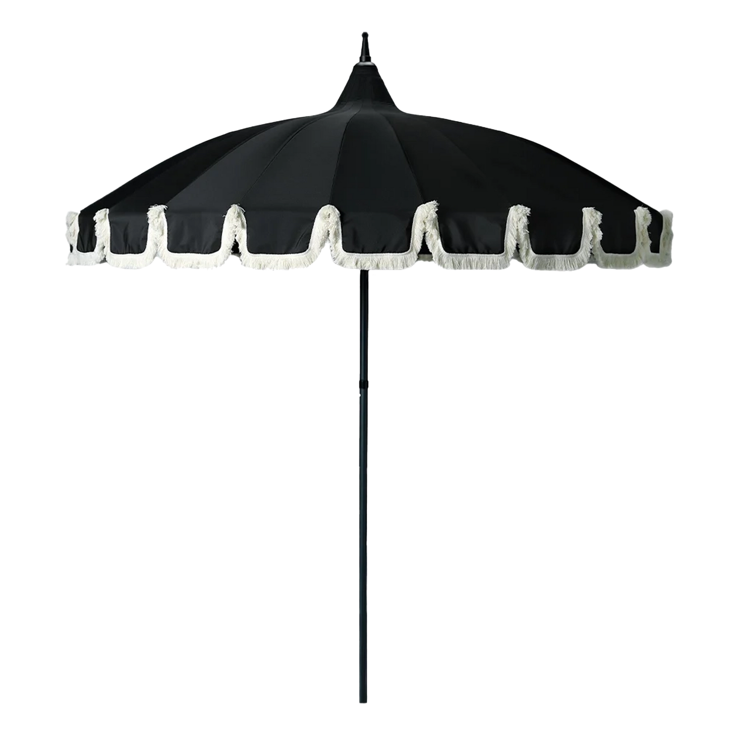 Garden Umbrella with Fringe - Black