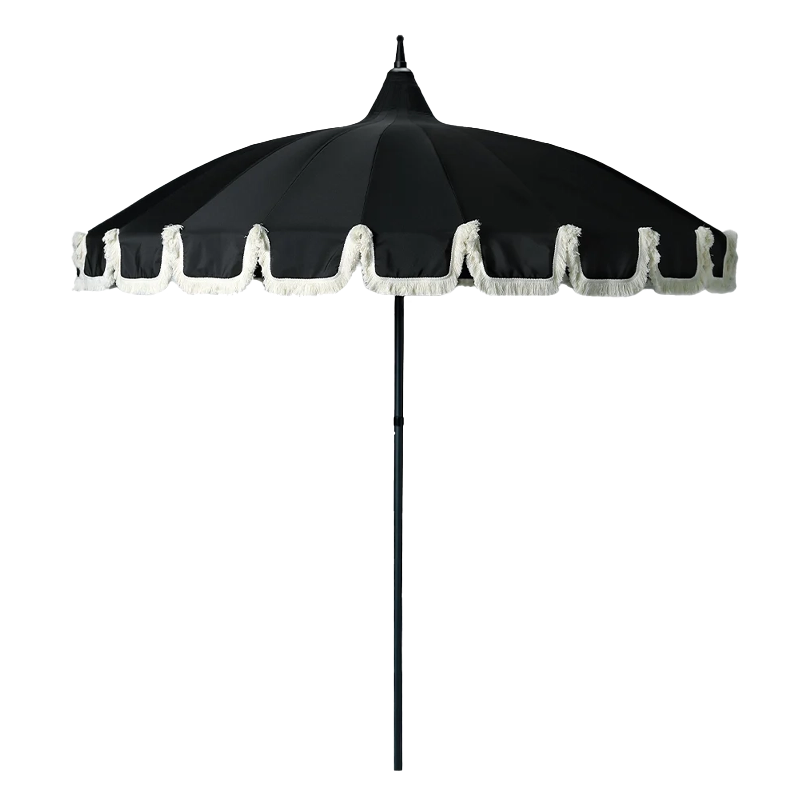 Garden Umbrella with Fringe - Black