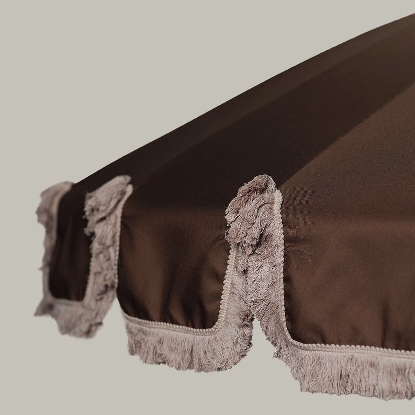 Garden Umbrella with Fringe - Cocoa fringe
