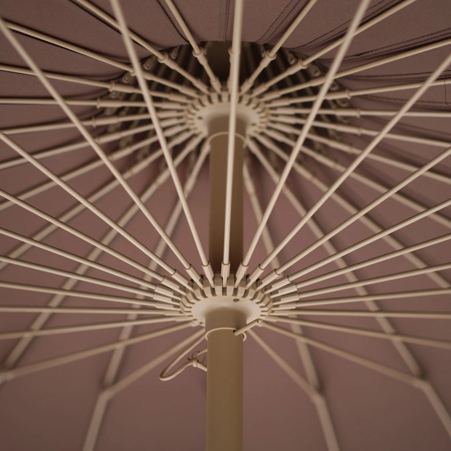 Garden Umbrella with Fringe - Cocoa inside