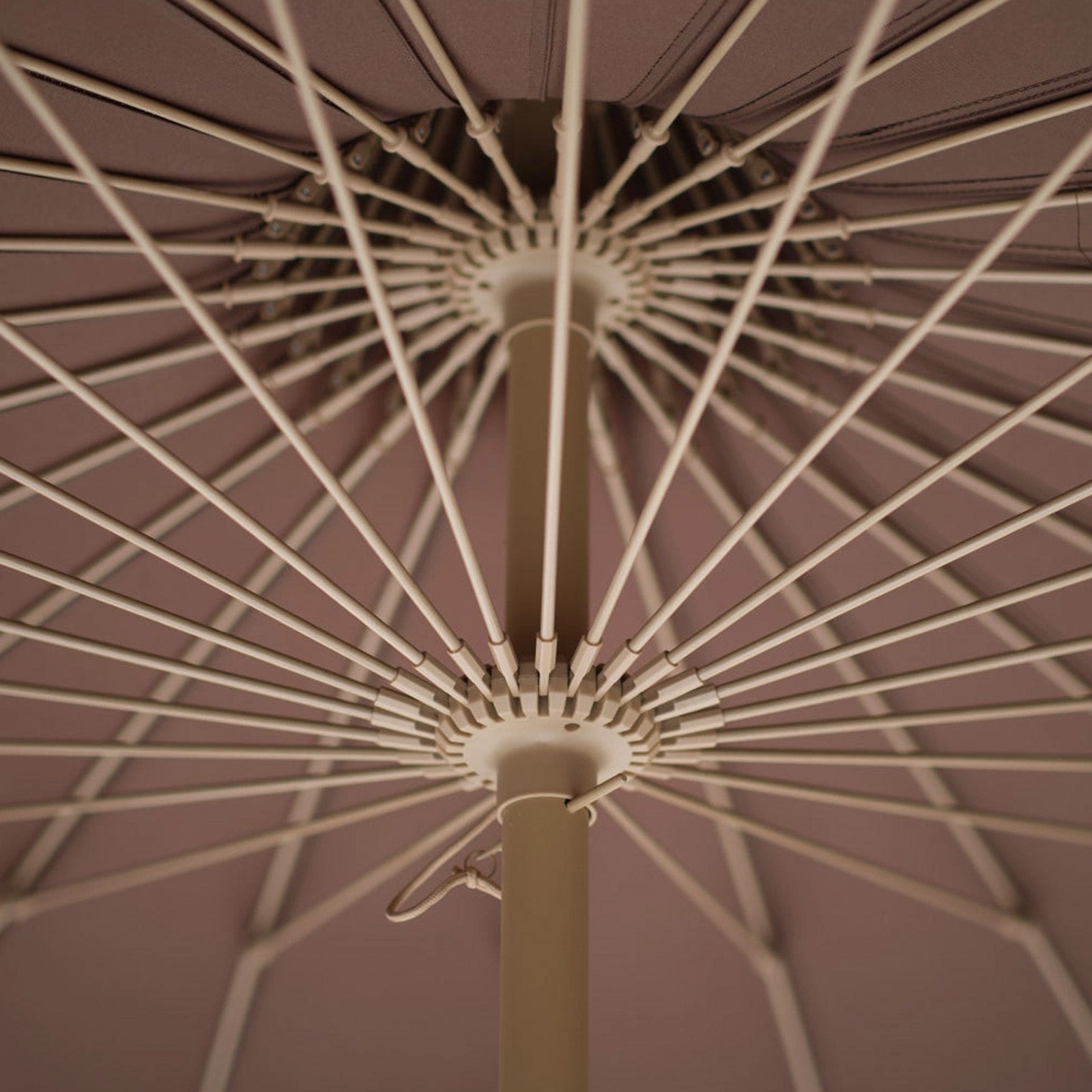 Garden Umbrella with Fringe - Cocoa inside