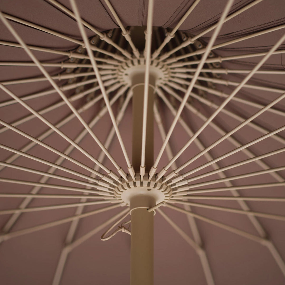 Garden Umbrella with Fringe - Cocoa inside