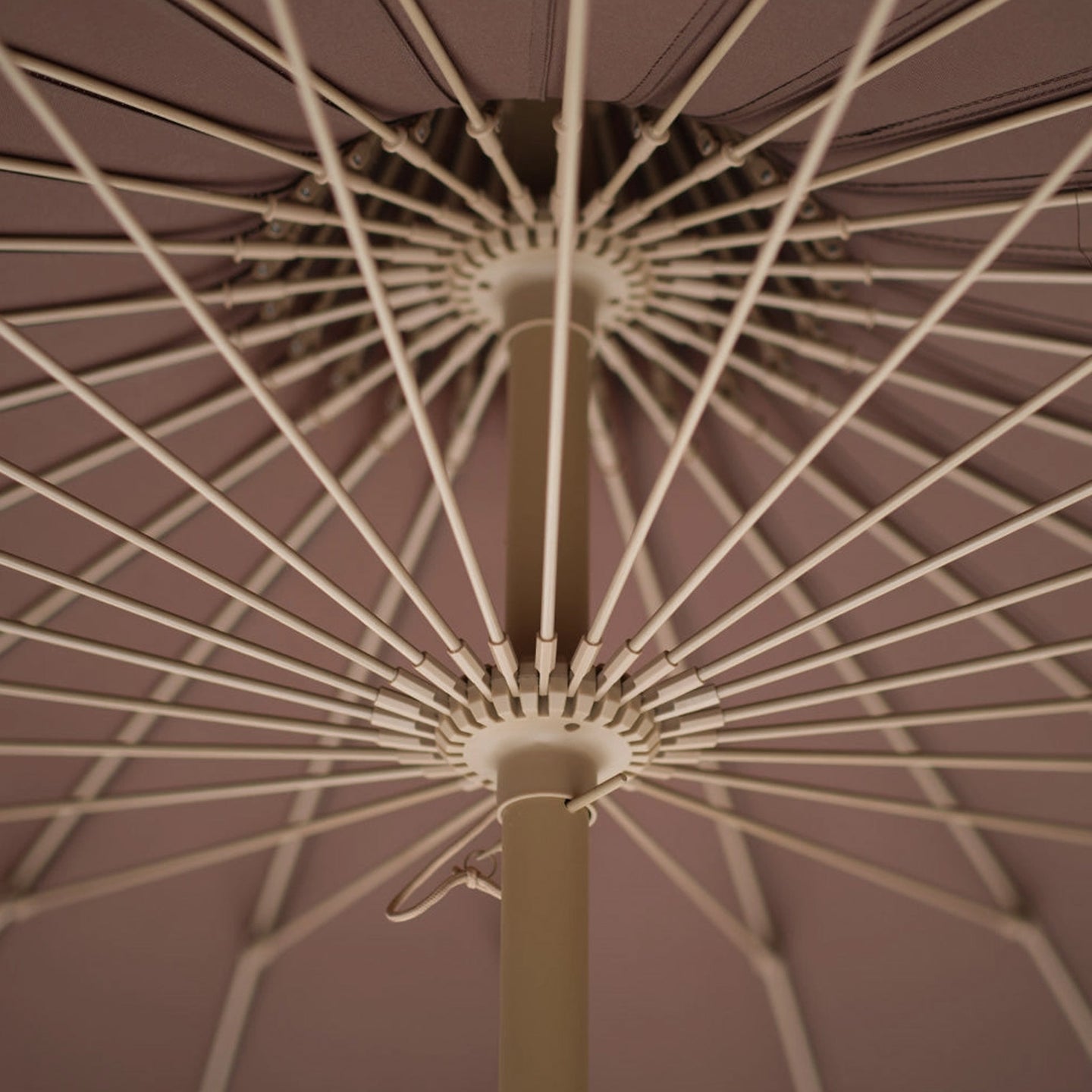 Garden Umbrella with Fringe - Cocoa inside
