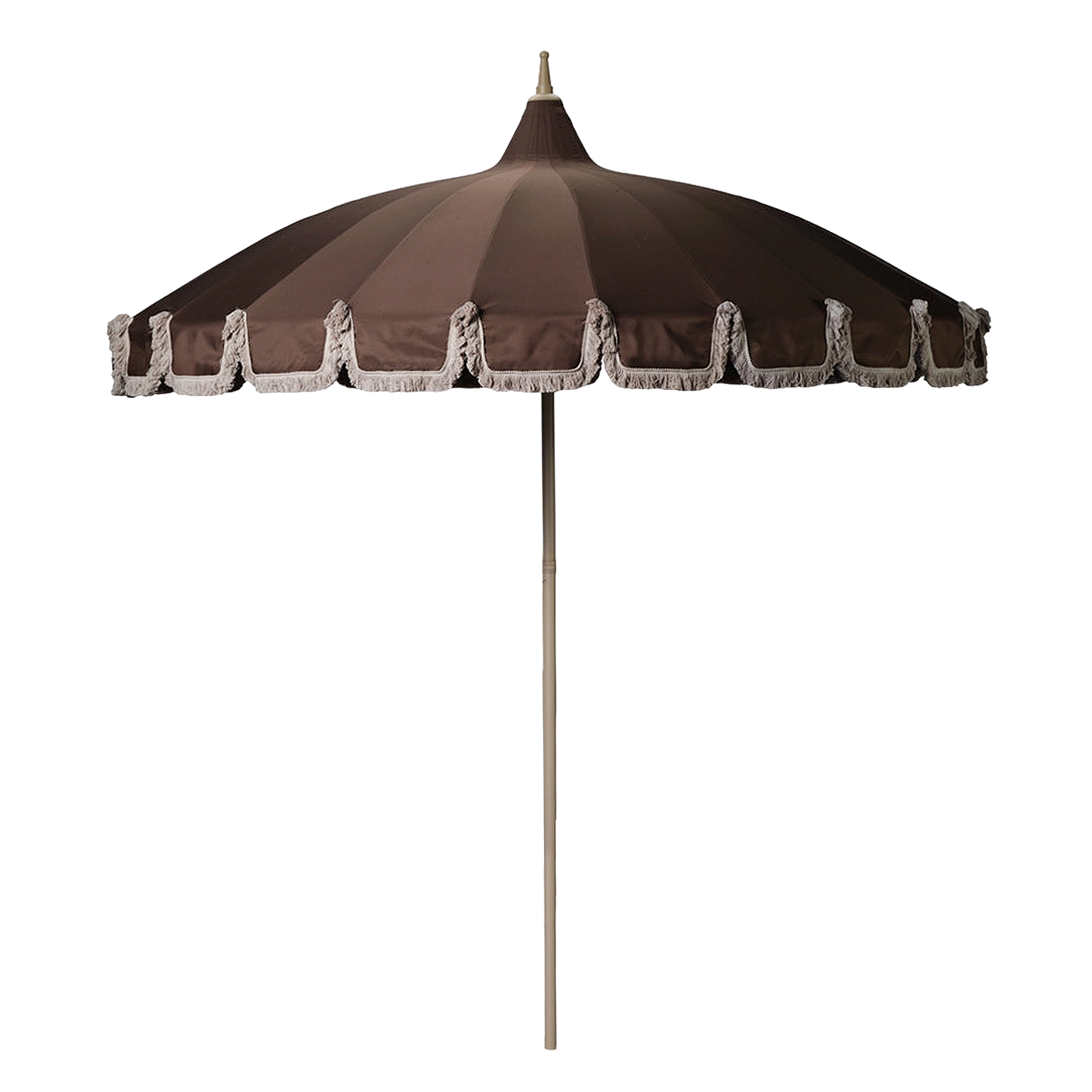 Garden Umbrella with Fringe - Cocoa