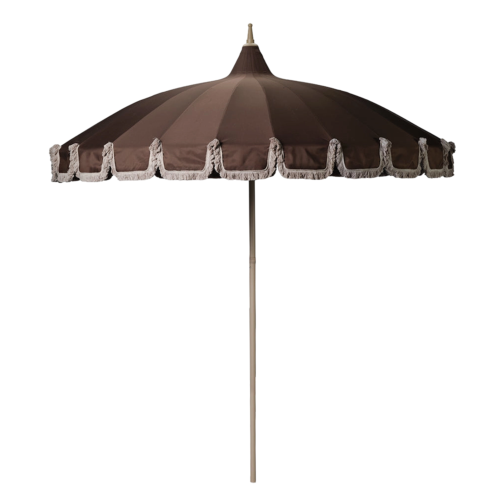 Garden Umbrella with Fringe - Cocoa