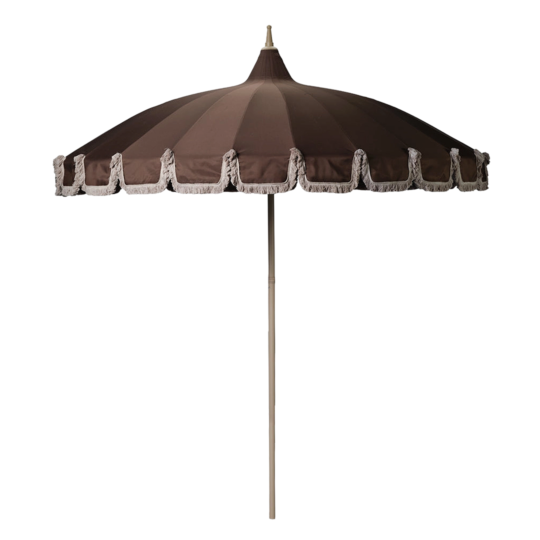 Garden Umbrella with Fringe - Cocoa