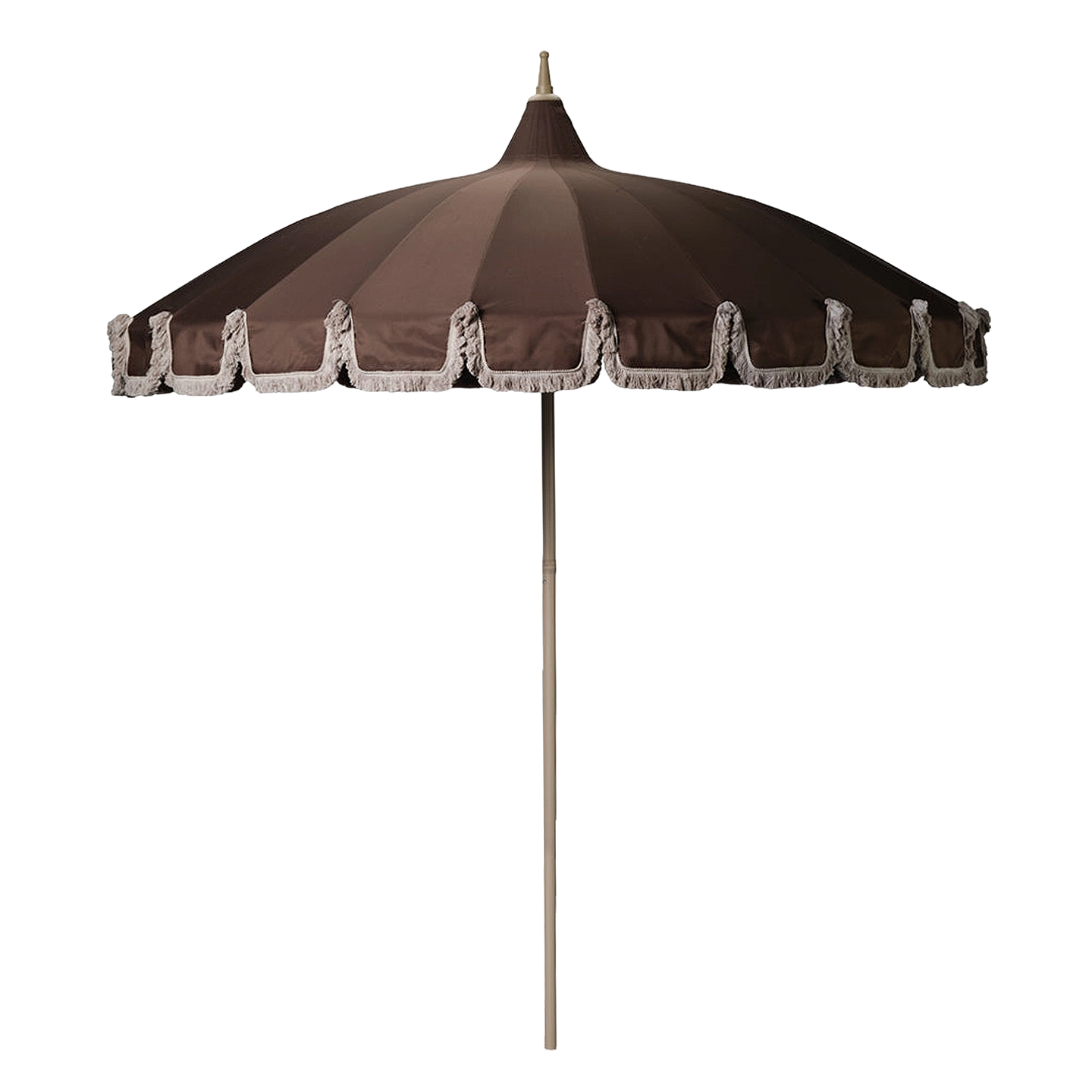 Garden Umbrella with Fringe - Cocoa