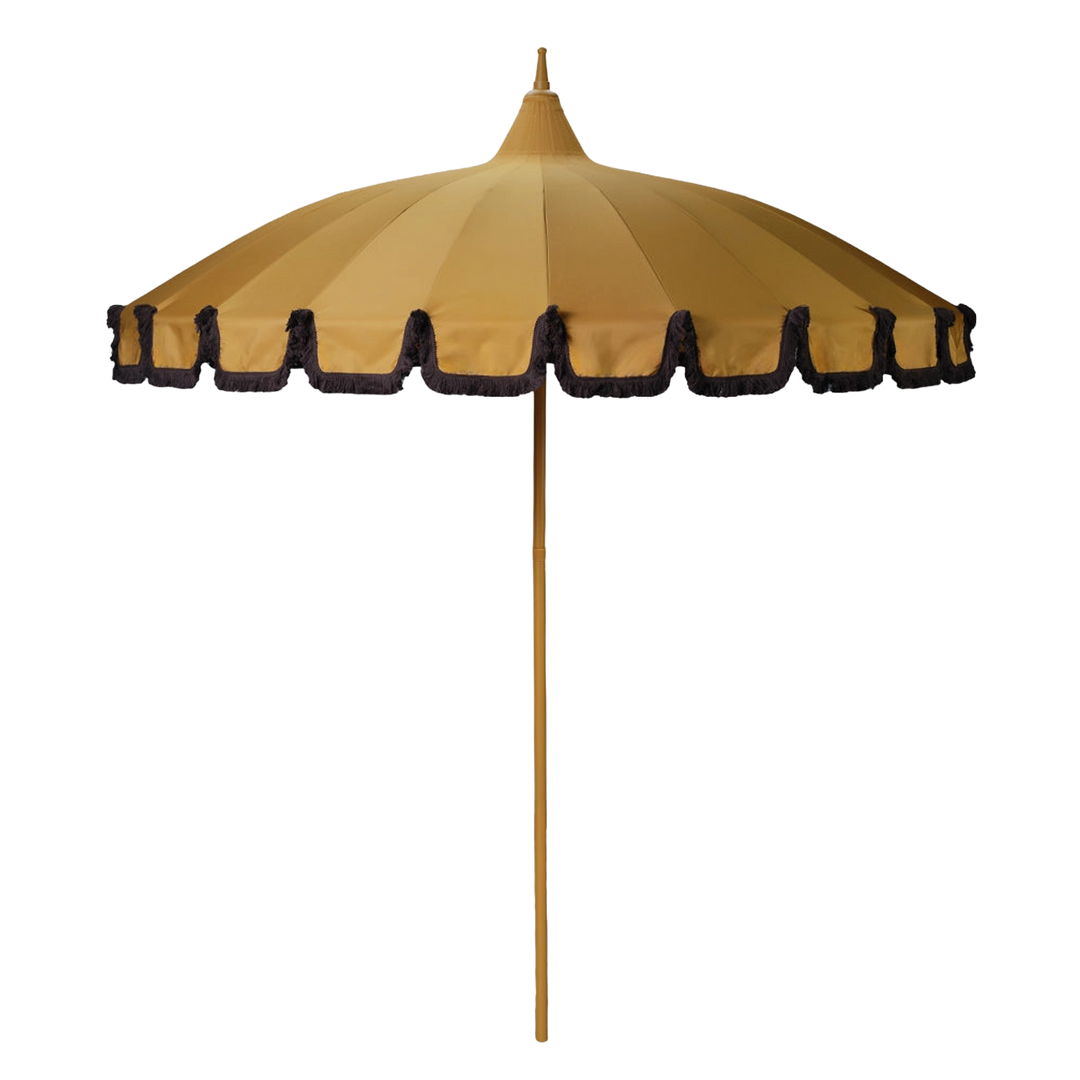 Garden Umbrella with Fringe - Mustard