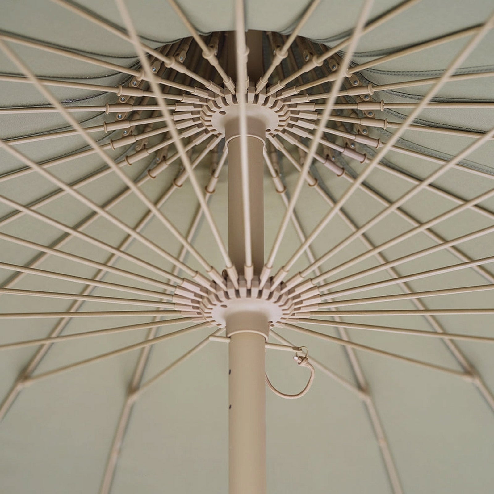 Garden Umbrella with Fringe Sage underside