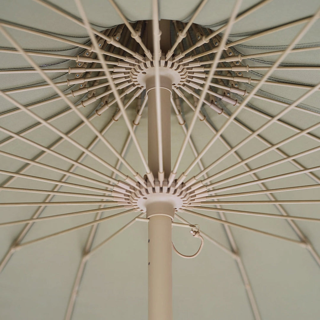 Garden Umbrella with Fringe Sage underside