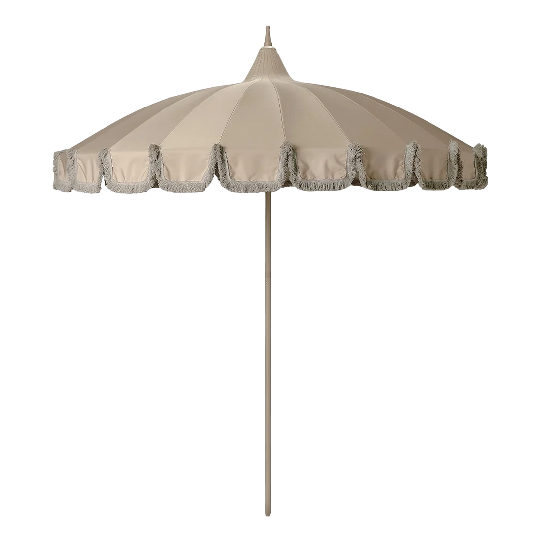 Garden Umbrella with Fringe - Stone