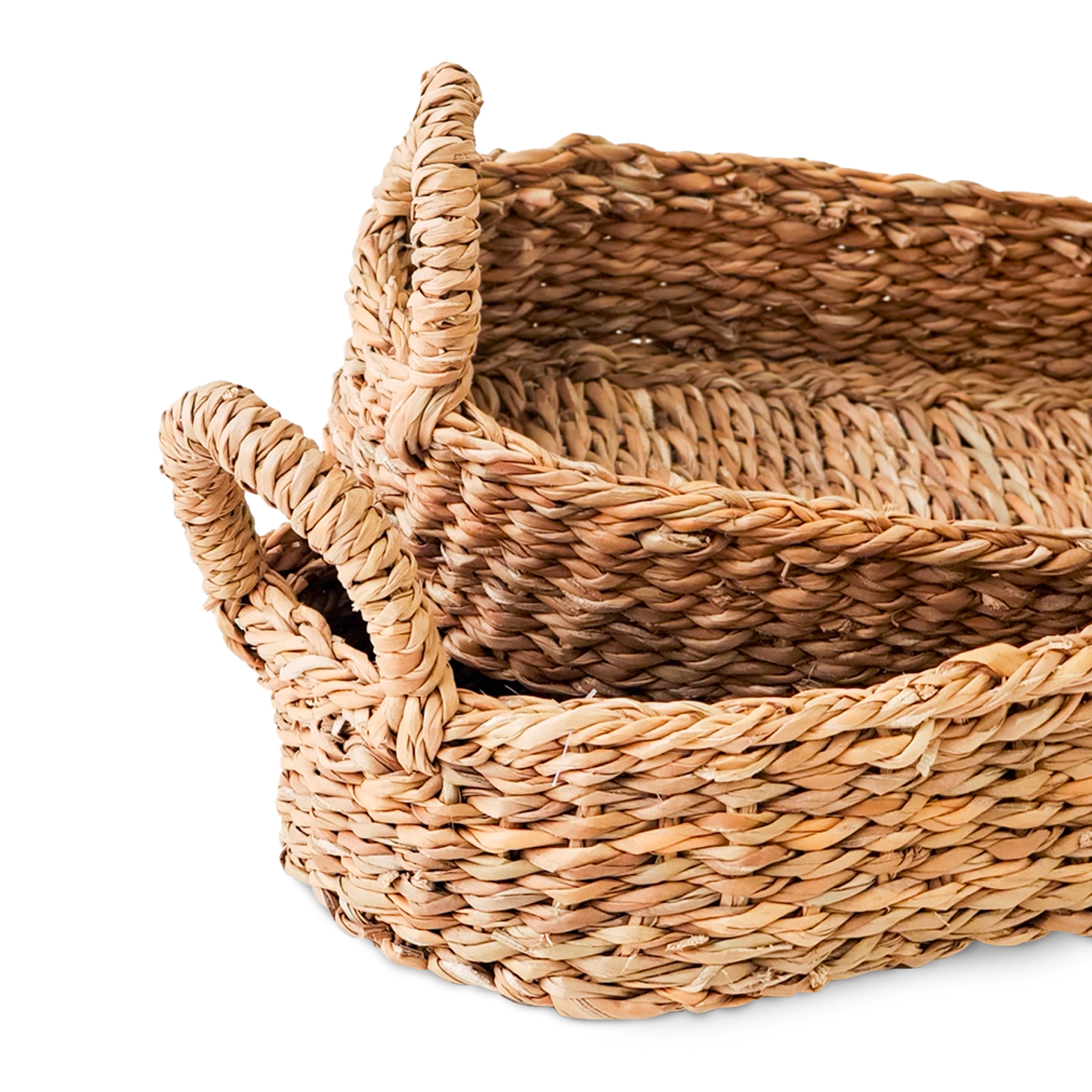 Handwoven Bread Basket Set of 2 - Natural