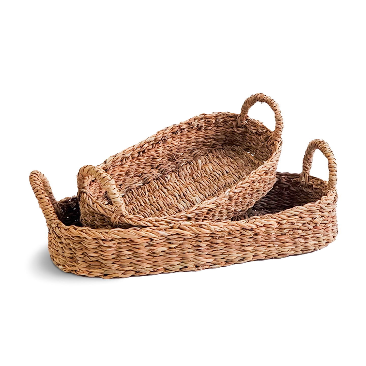 Handwoven Bread Basket Set of 2 - Natural