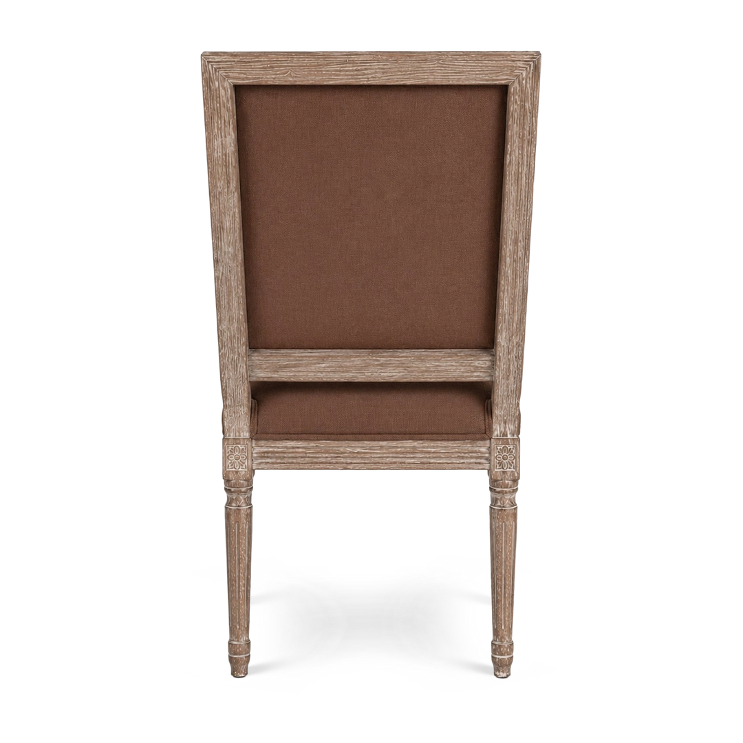 Henry Coco Linen Arm Chair back solid oak 