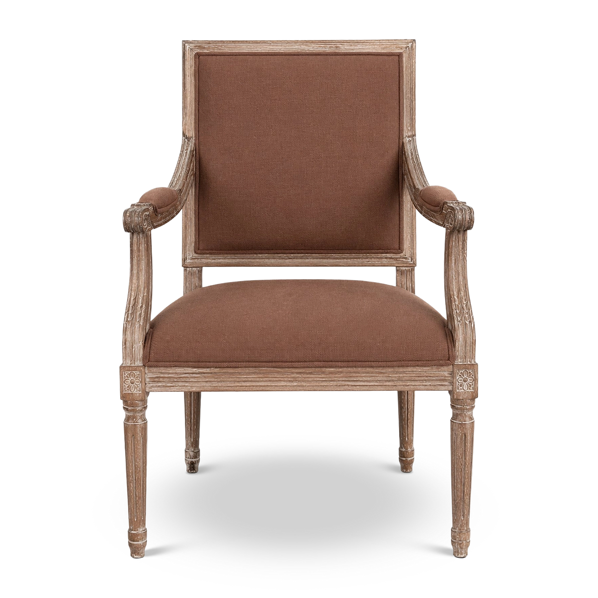 Henry Coco Linen Arm Chair solid oak 