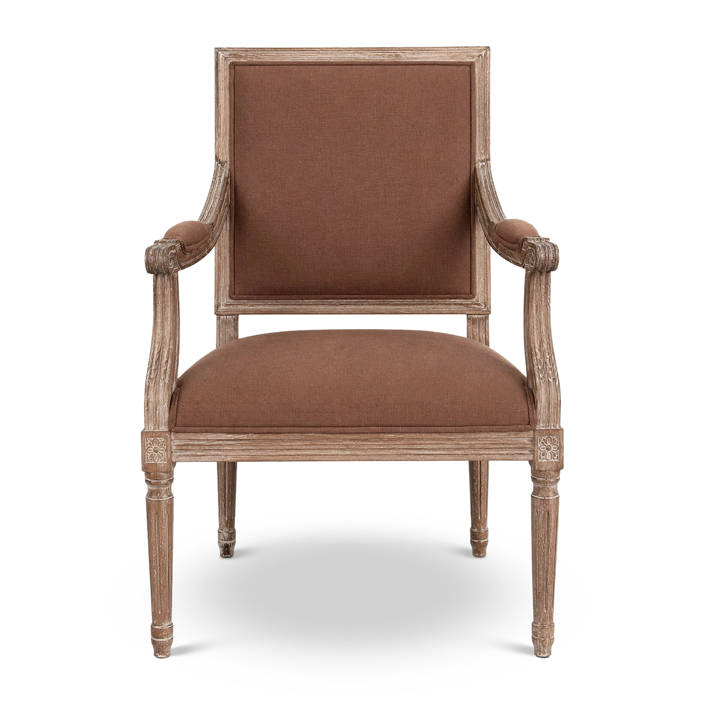 Henry Coco Linen Arm Chair solid oak 