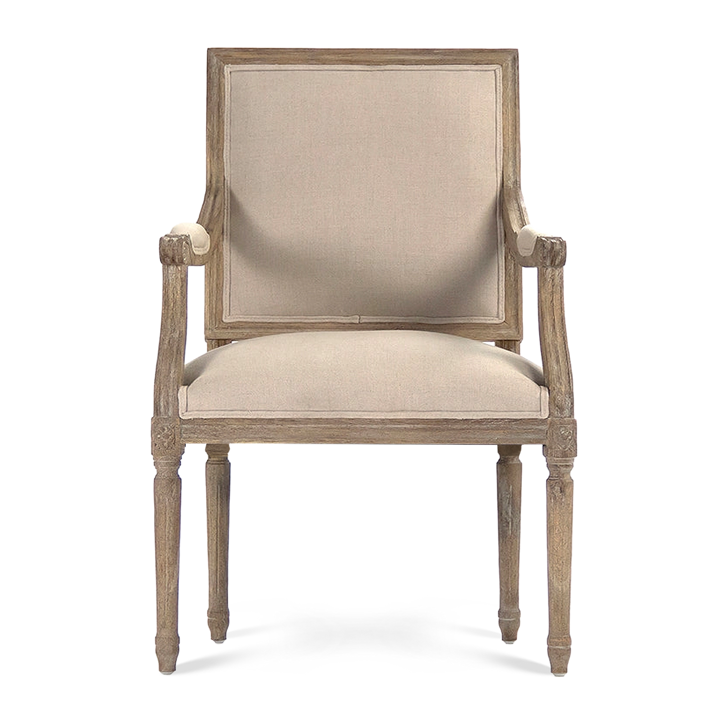 Henry Natural Linen Arm Chair solid oak