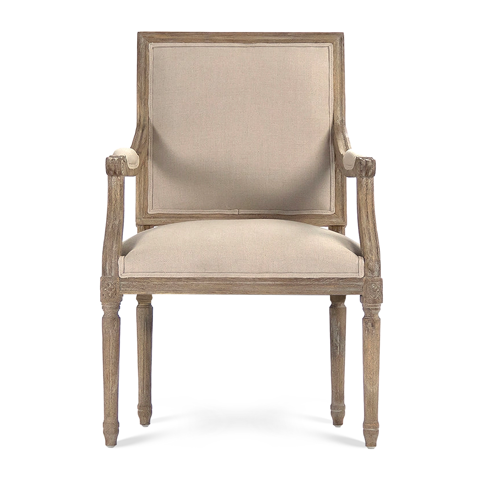 Henry Natural Linen Arm Chair solid oak