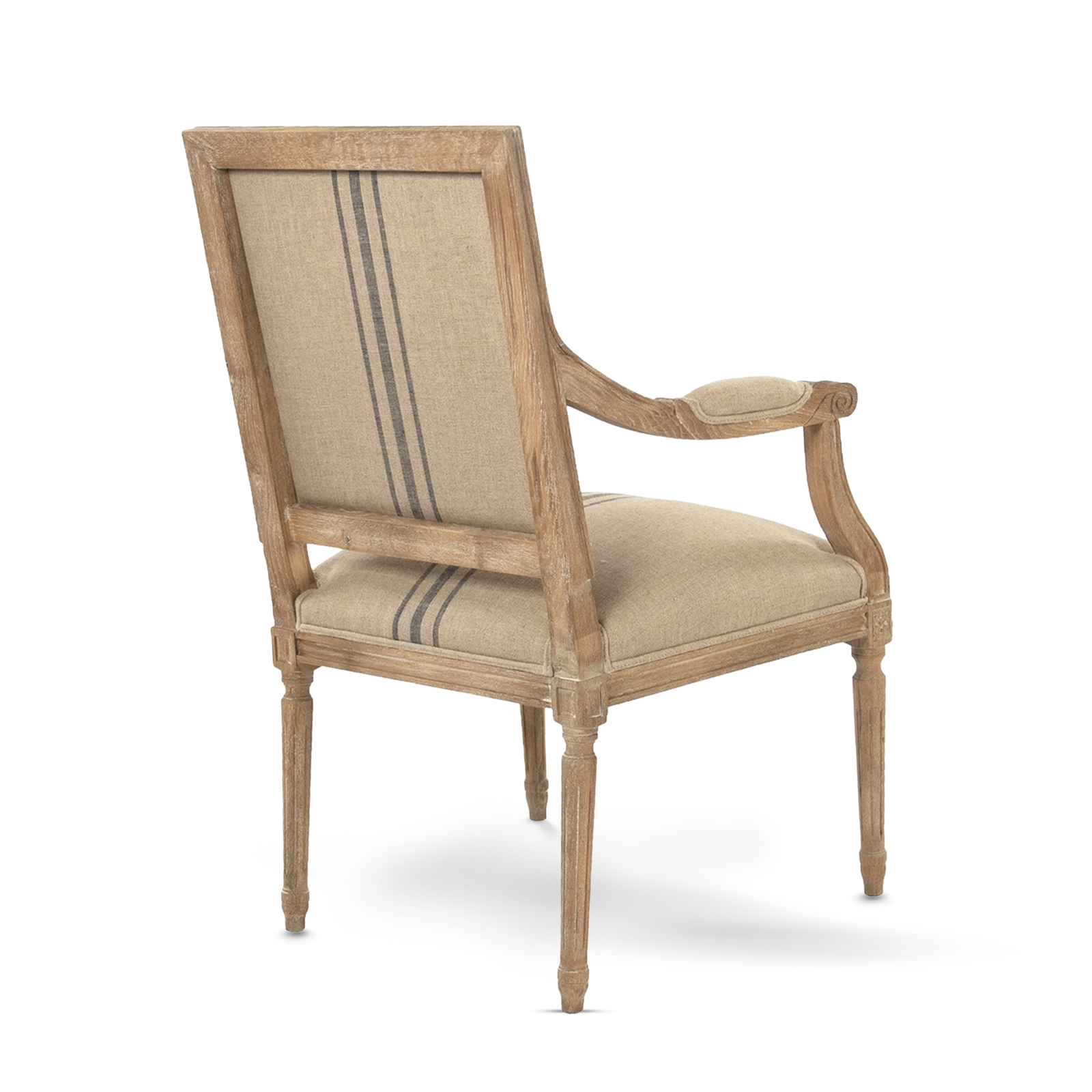 Henry Striped Linen Arm Chair back