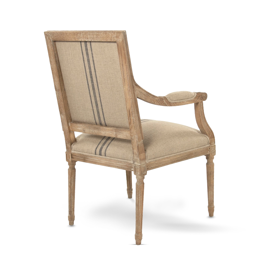 Henry Striped Linen Arm Chair back
