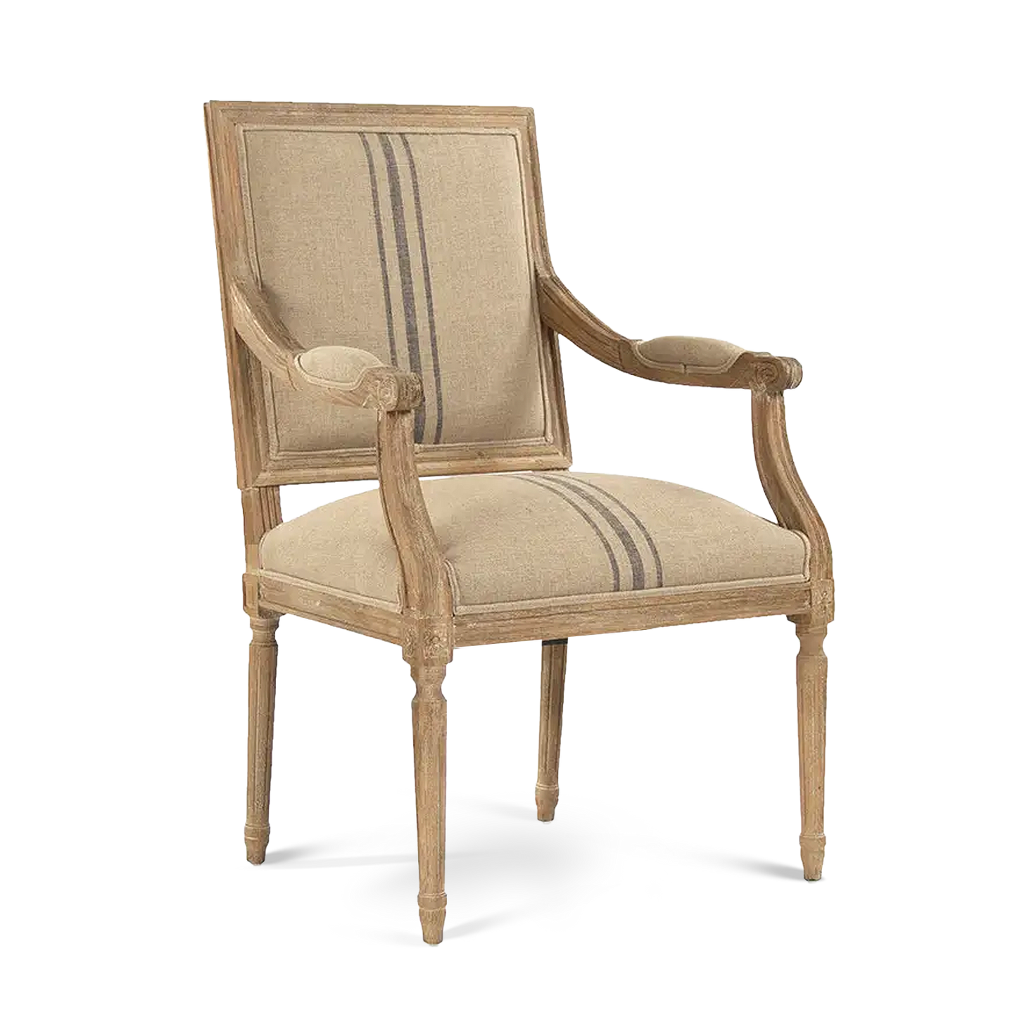 Henry Striped Linen Arm Chair