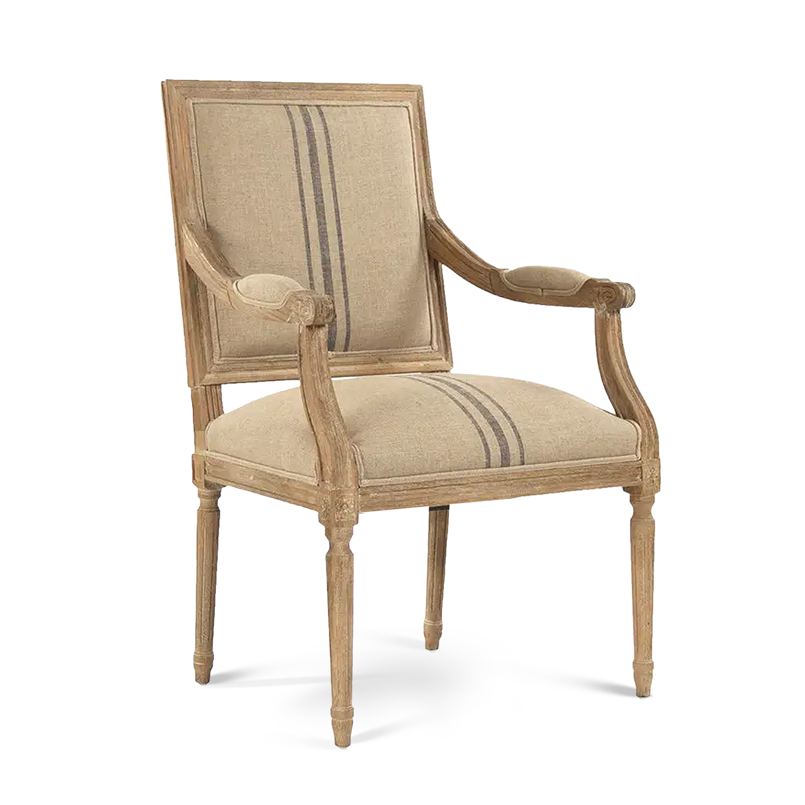 Henry Striped Linen Arm Chair