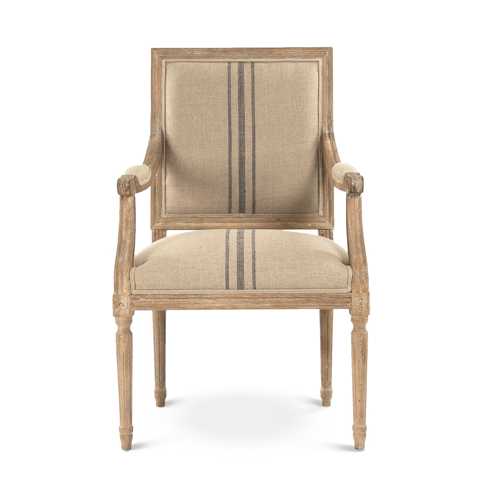 Henry Striped Linen Arm Chair