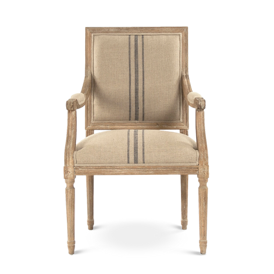 Henry Striped Linen Arm Chair