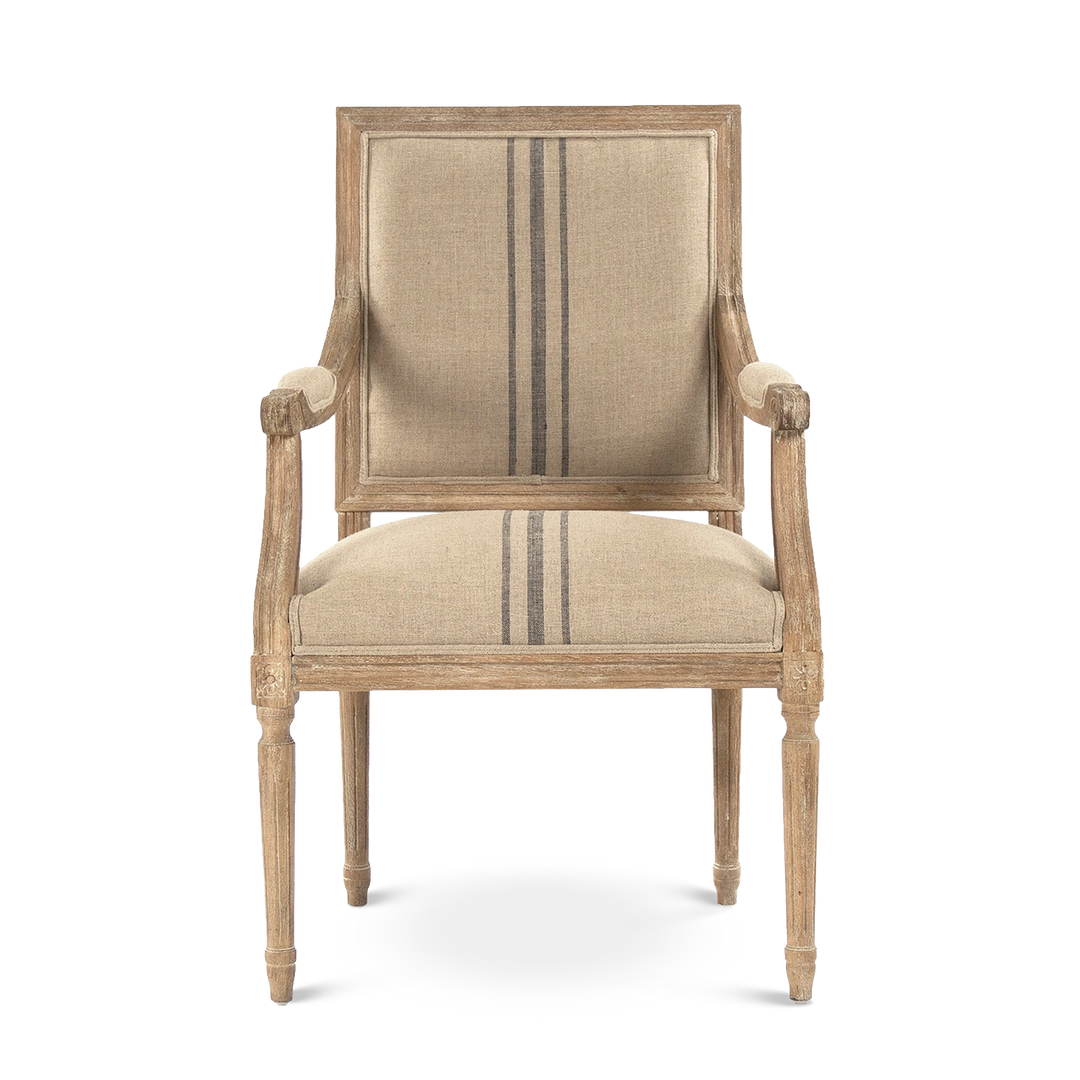 Henry Striped Linen Arm Chair