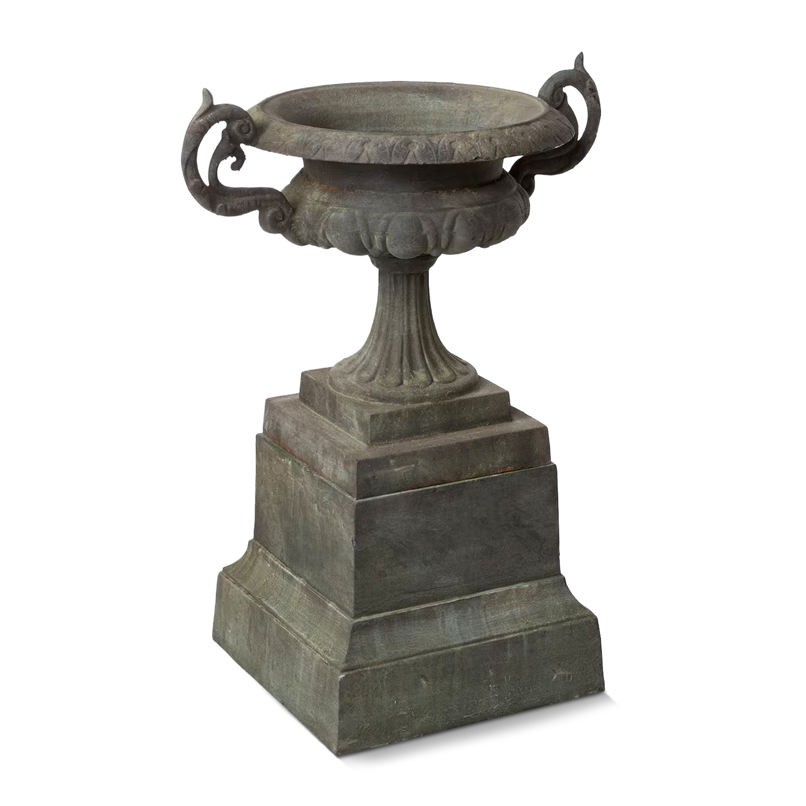 Iron Urn on Plinth side