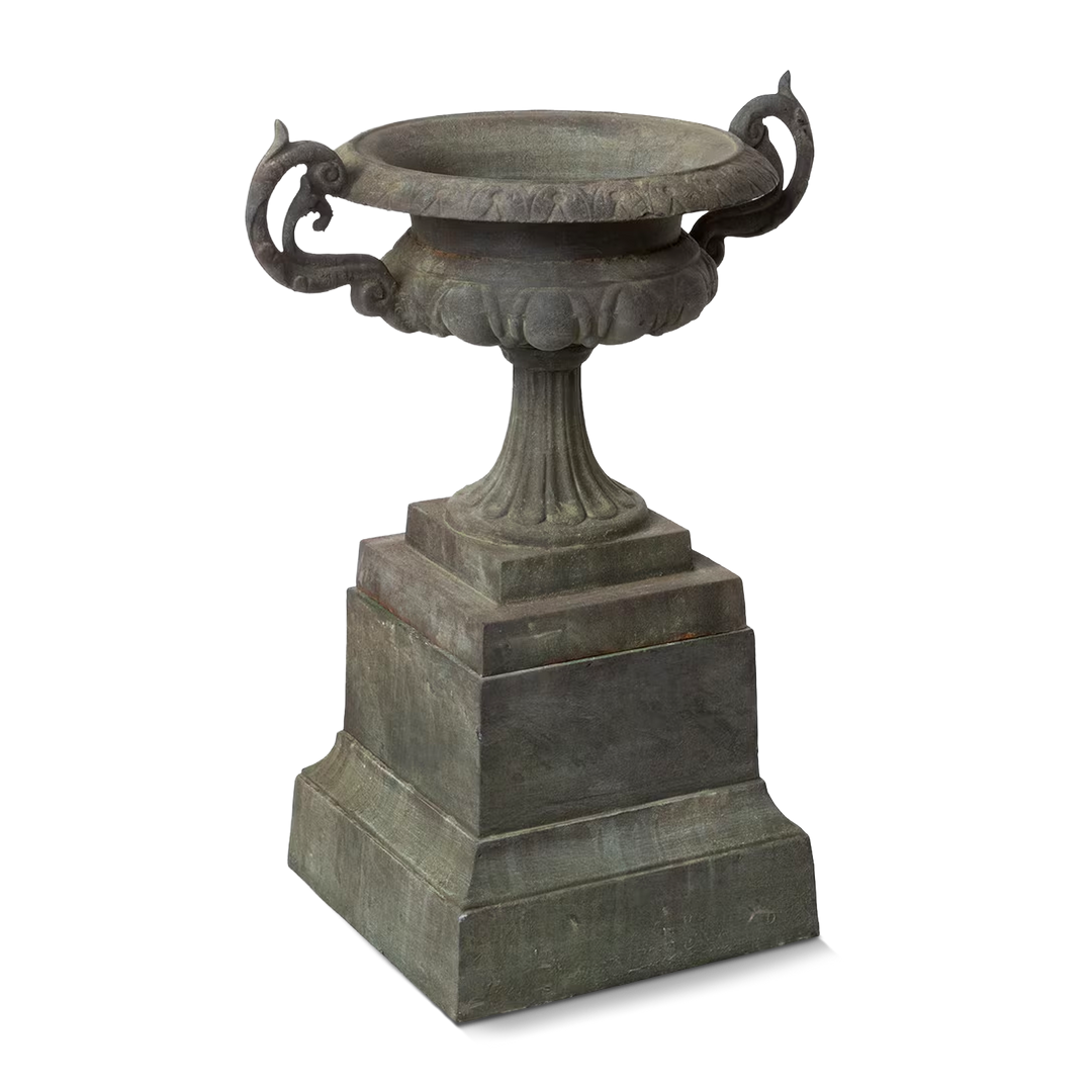 Iron Urn on Plinth side