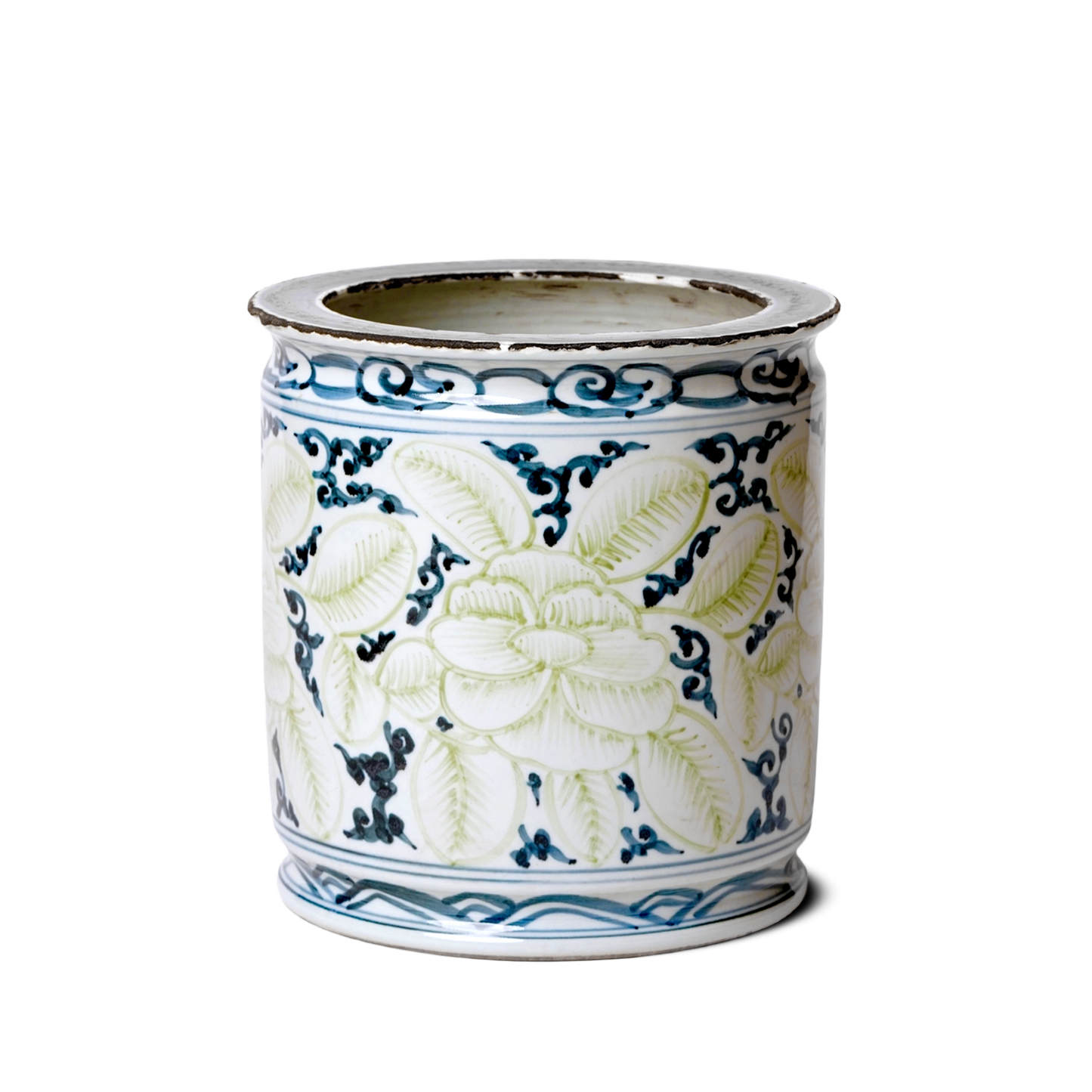 Jingdezhen Porcelain Blue & Green Cachepot