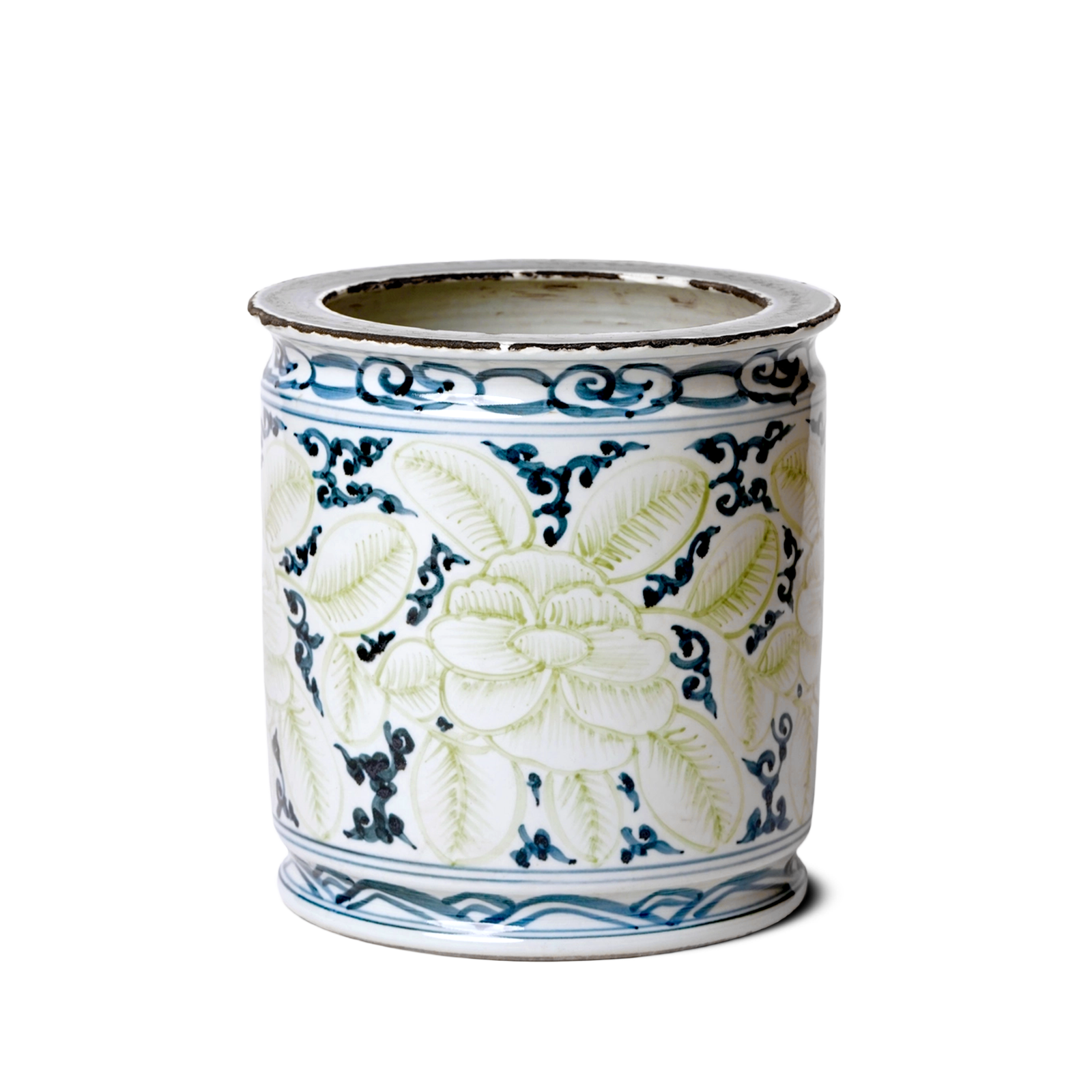 Jingdezhen Porcelain Blue & Green Cachepot