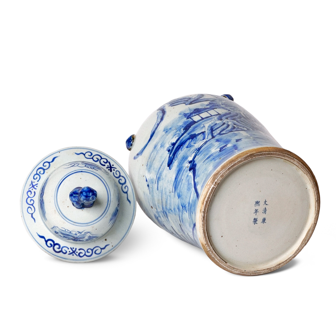 Jingdezhen Porcelain Blue & Green Ginger Jar