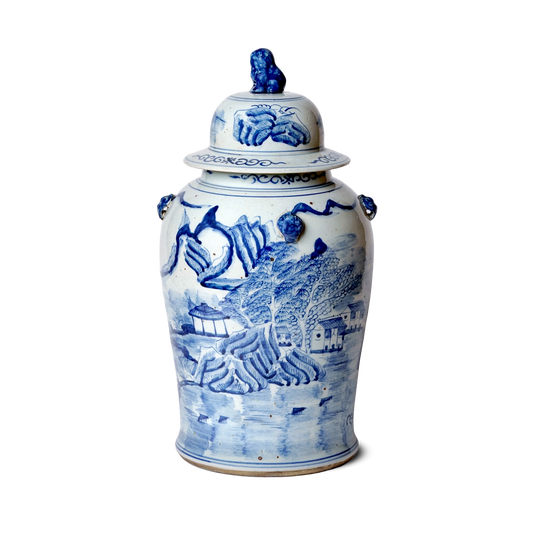 Jingdezhen Porcelain Blue & Green Ginger Jar