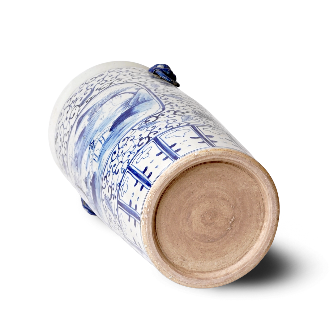 Jingdezhen Porcelain Blue & White Umbrella Stand bottom