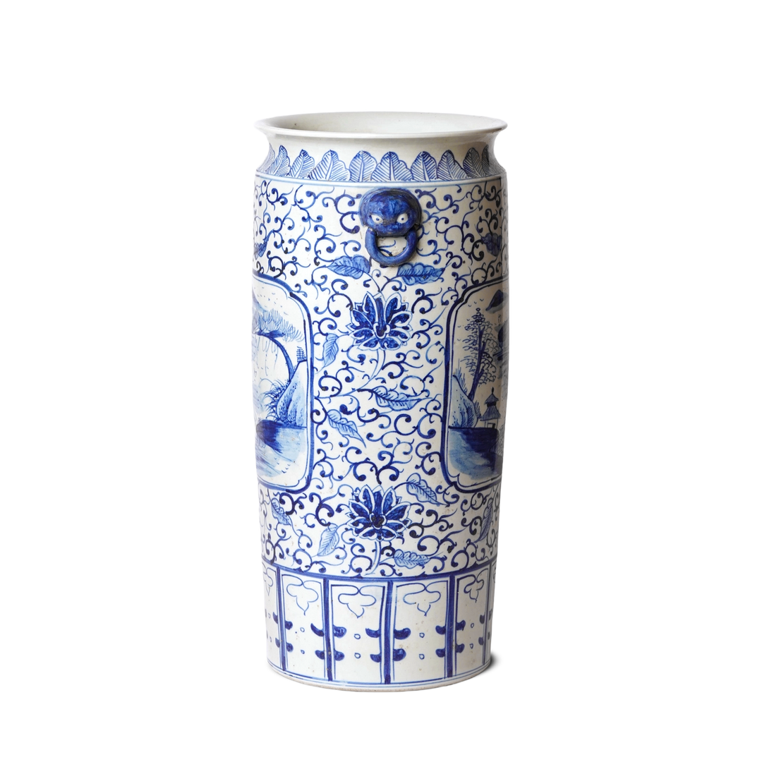 Jingdezhen Porcelain Blue & White Umbrella Stand