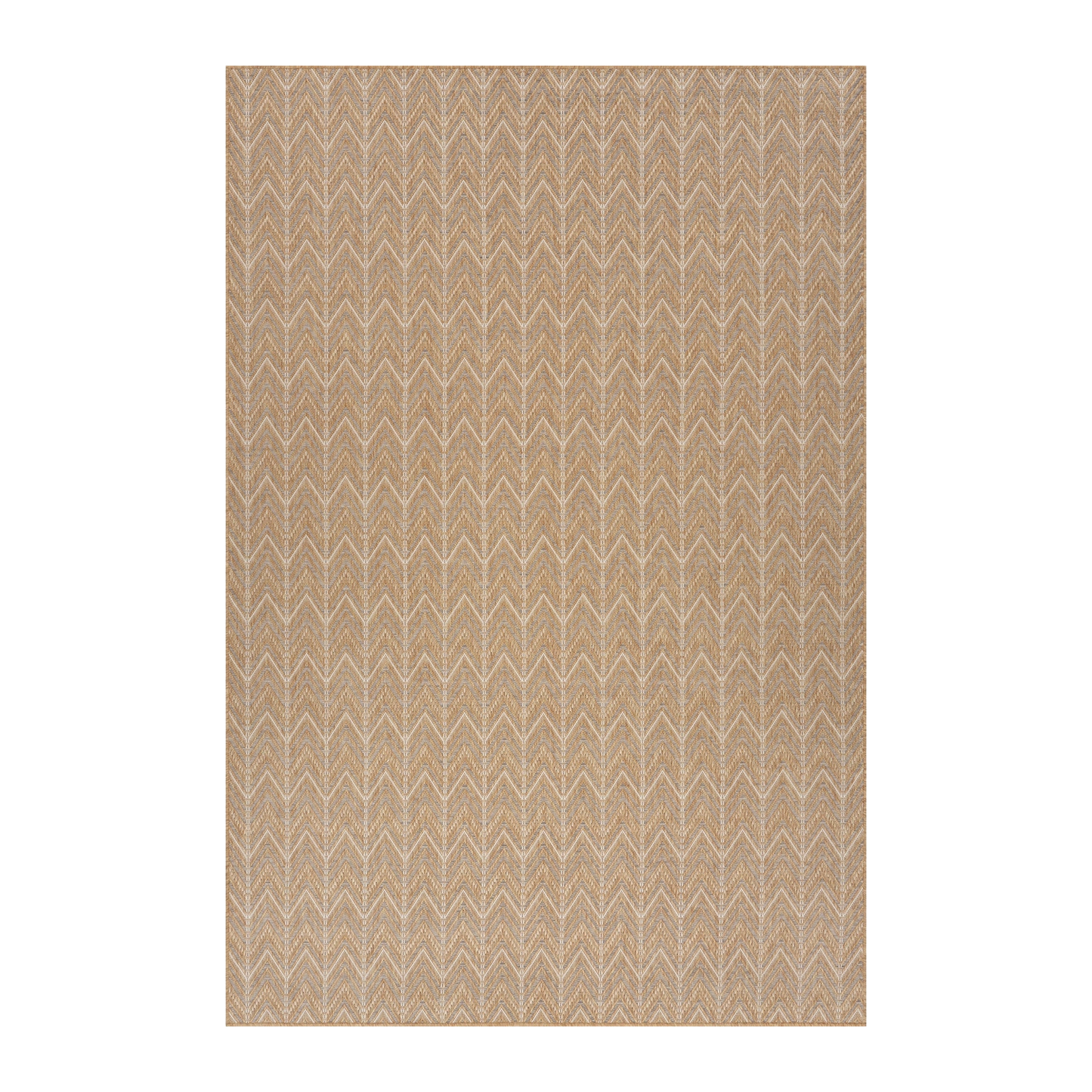 Katie Chevron Outdoor Rug polypropylene gray and natural pattern full size